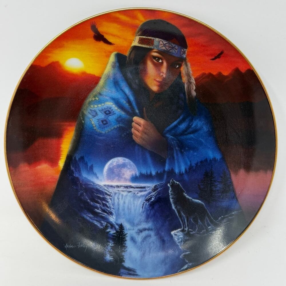 Hamilton Collection Vision in a Full Moon Cloak of Visions Plate Collection 8"